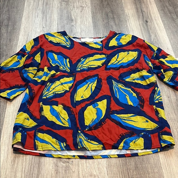 Anthropologie X Corey Lynn Calter Palm Leaf Print Top - Picture 2 of 7